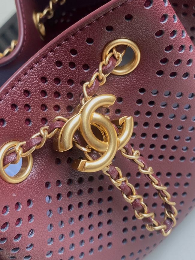 CHANEL 25 Mini Handbag AS5631 Burgundy