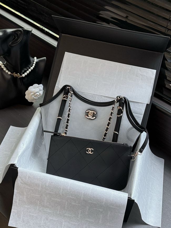 CHANEL Small Shopping Bag AS6015 Transparent & Black CHANEL Small Shopping Bag AS6015 Transparent & Black