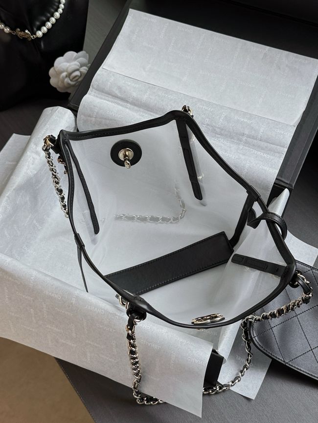 CHANEL Small Shopping Bag AS6015 Transparent & Black CHANEL Small Shopping Bag AS6015 Transparent & Black