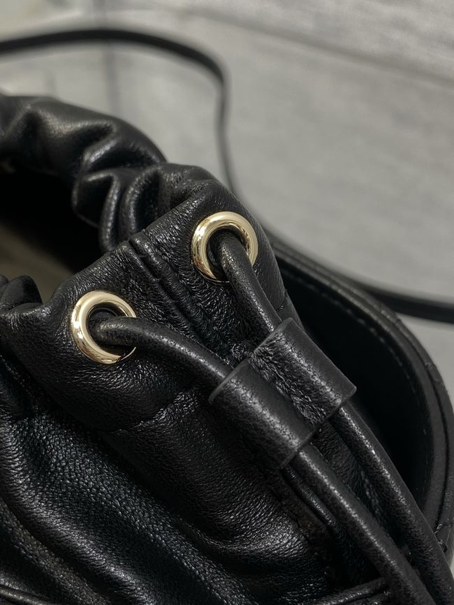 Dior Adiorable Mini Bucket Bag Cannage Lambskin S2426 black Dior Adiorable Mini Bucket Bag Cannage Lambskin S2426 black