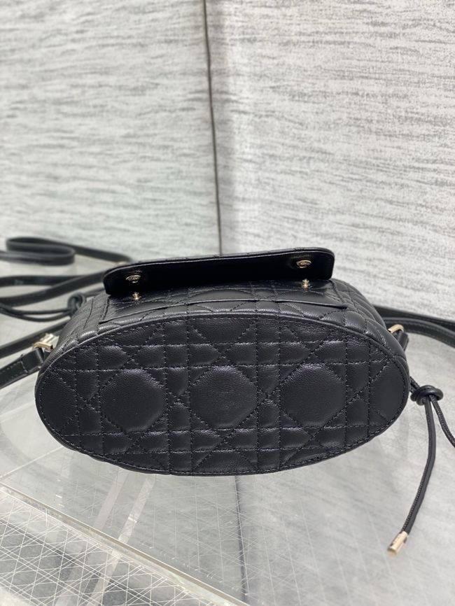 Dior Adiorable Mini Bucket Bag Cannage Lambskin S2426 black Dior Adiorable Mini Bucket Bag Cannage Lambskin S2426 black
