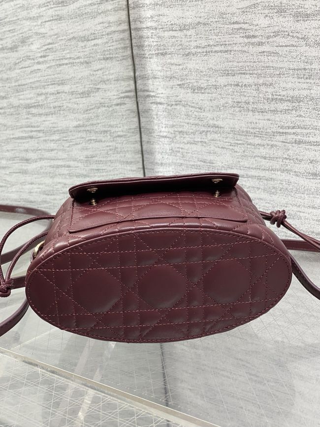 Dior Adiorable Mini Bucket Bag Cannage Lambskin S2426 burgundy Dior Adiorable Mini Bucket Bag Cannage Lambskin S2426 burgundy