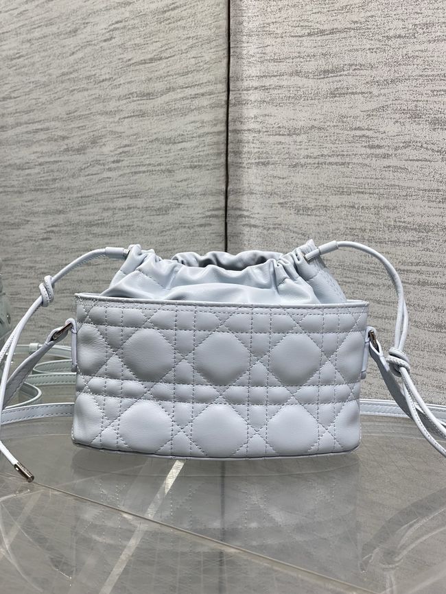Dior Adiorable Mini Bucket Bag Cannage Lambskin S2426 ice blue Dior Adiorable Mini Bucket Bag Cannage Lambskin S2426 ice blue