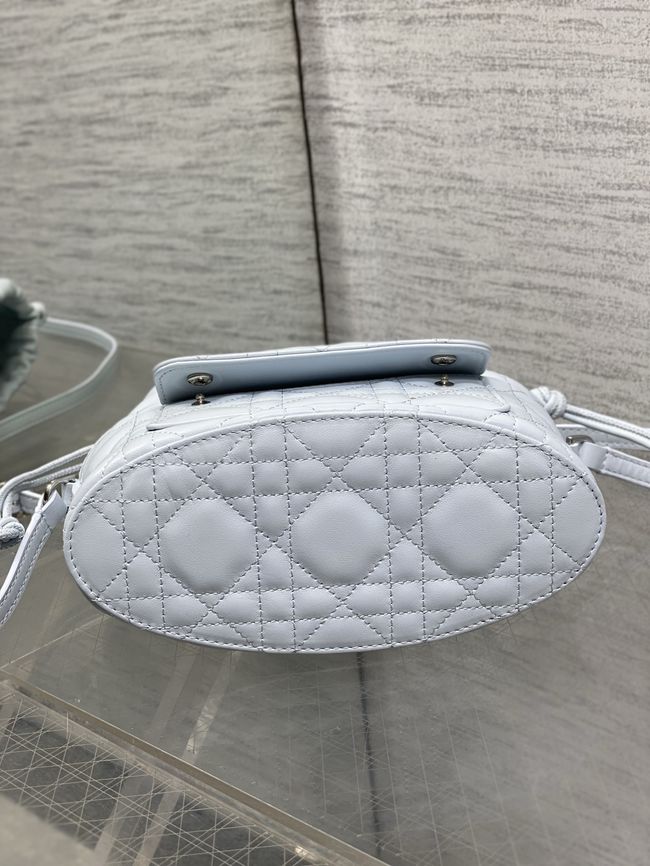 Dior Adiorable Mini Bucket Bag Cannage Lambskin S2426 ice blue Dior Adiorable Mini Bucket Bag Cannage Lambskin S2426 ice blue