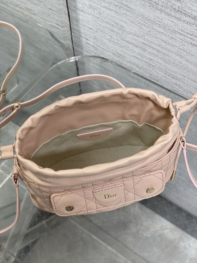 Dior Adiorable Mini Bucket Bag Cannage Lambskin S2426 pink Dior Adiorable Mini Bucket Bag Cannage Lambskin S2426 pink