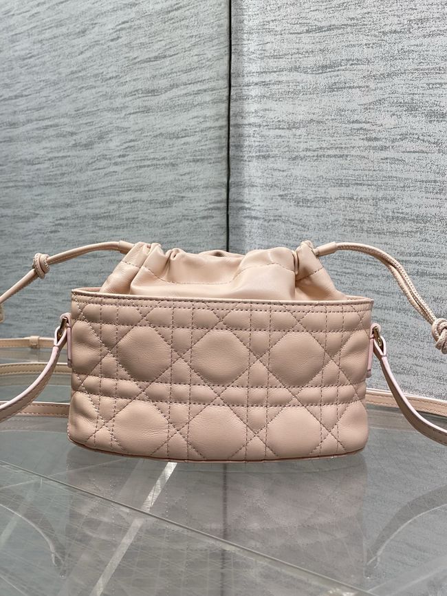 Dior Adiorable Mini Bucket Bag Cannage Lambskin S2426 pink Dior Adiorable Mini Bucket Bag Cannage Lambskin S2426 pink