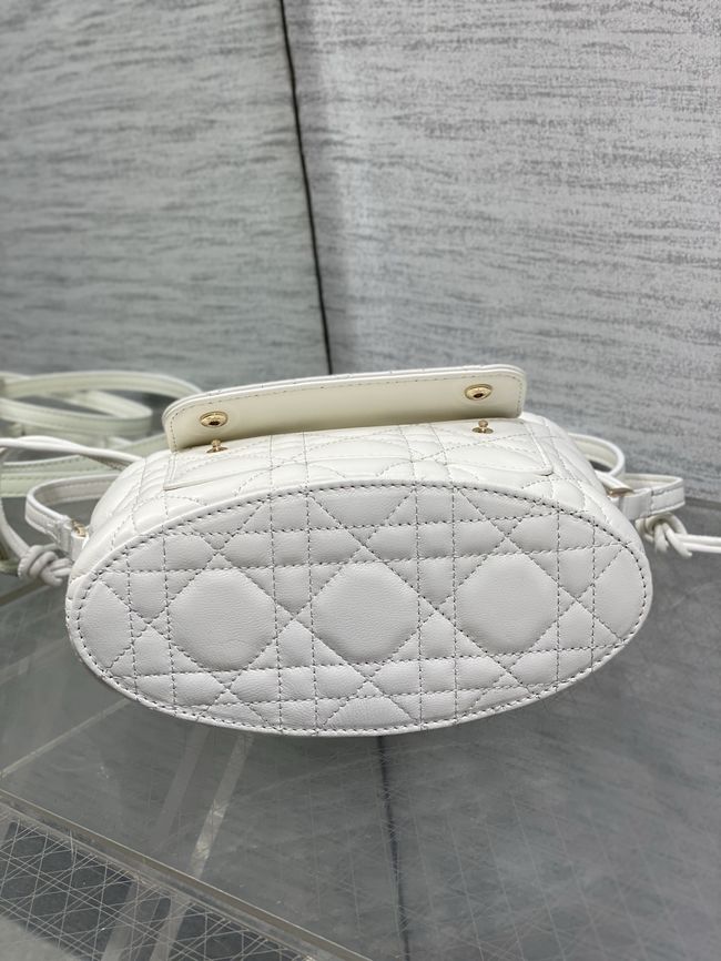 Dior Adiorable Mini Bucket Bag Cannage Lambskin S2426 white Dior Adiorable Mini Bucket Bag Cannage Lambskin S2426 white