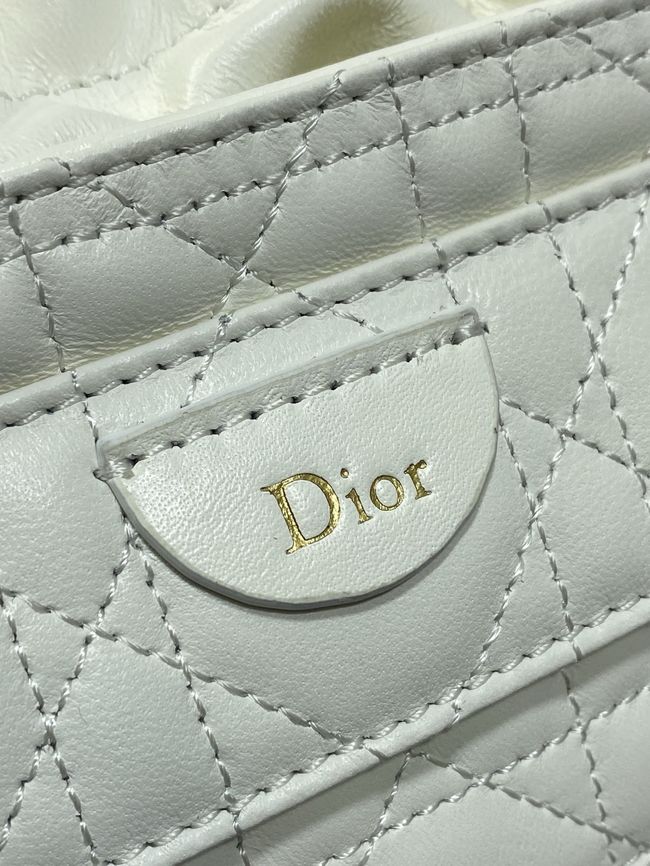 Dior Adiorable Mini Bucket Bag Cannage Lambskin S2426 white Dior Adiorable Mini Bucket Bag Cannage Lambskin S2426 white