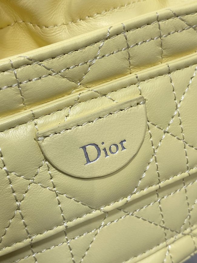 Dior Adiorable Mini Bucket Bag Cannage Lambskin S2426 yellow Dior Adiorable Mini Bucket Bag Cannage Lambskin S2426 yellow