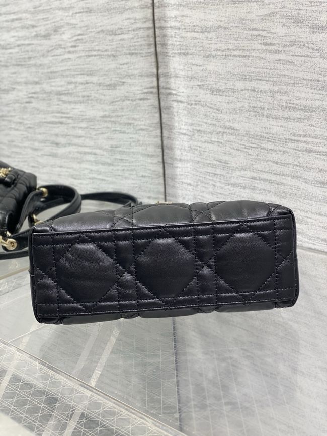 Dior Adiorable Top Handle Mini Bag Macrocannage Lambskin S1713OGY black Dior Adiorable Top Handle Mini Bag Macrocannage Lambskin S1713OGY black