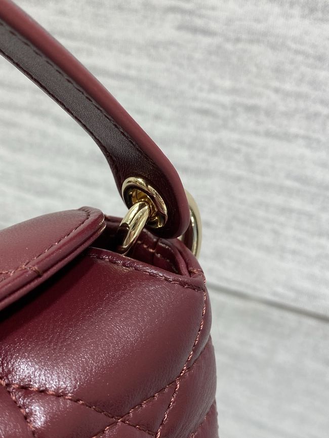 Dior Adiorable Top Handle Mini Bag Macrocannage Lambskin S1713OGY burgundy Dior Adiorable Top Handle Mini Bag Macrocannage Lambskin S1713OGY burgundy