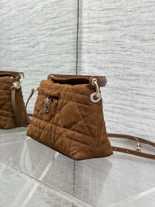 Dior Adiorable Top Handle Mini Bag Macrocannage Suede S1713OGY camel Dior Adiorable Top Handle Mini Bag Macrocannage Suede S1713OGY camel