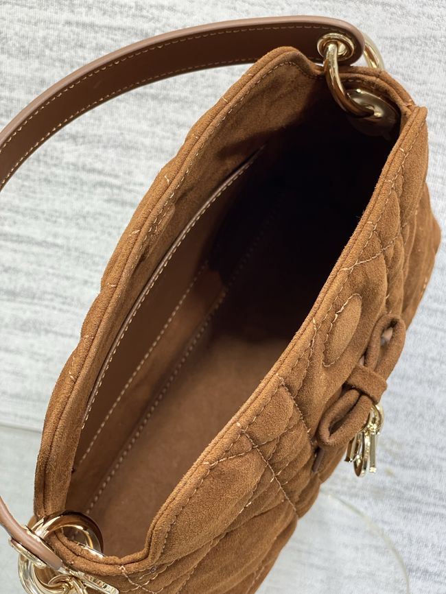 Dior Adiorable Top Handle Mini Bag Macrocannage Suede S1713OGY camel Dior Adiorable Top Handle Mini Bag Macrocannage Suede S1713OGY camel