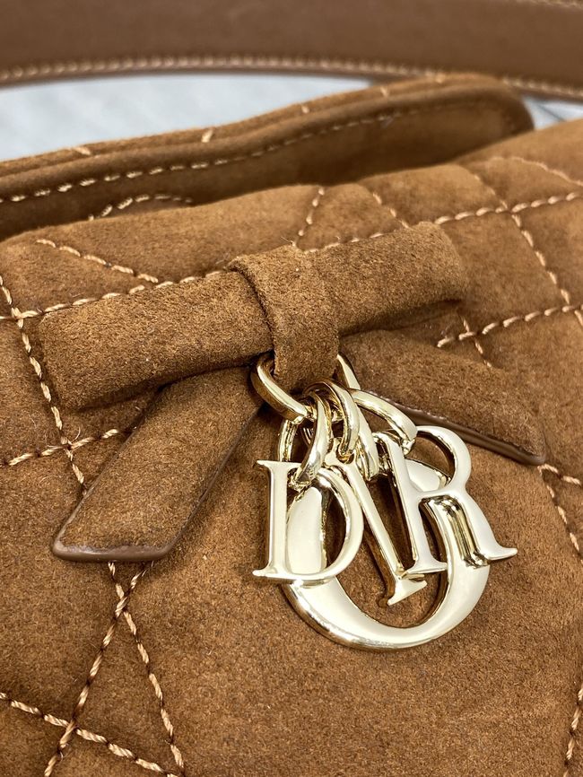 Dior Adiorable Top Handle Mini Bag Macrocannage Suede S1713OGY camel Dior Adiorable Top Handle Mini Bag Macrocannage Suede S1713OGY camel