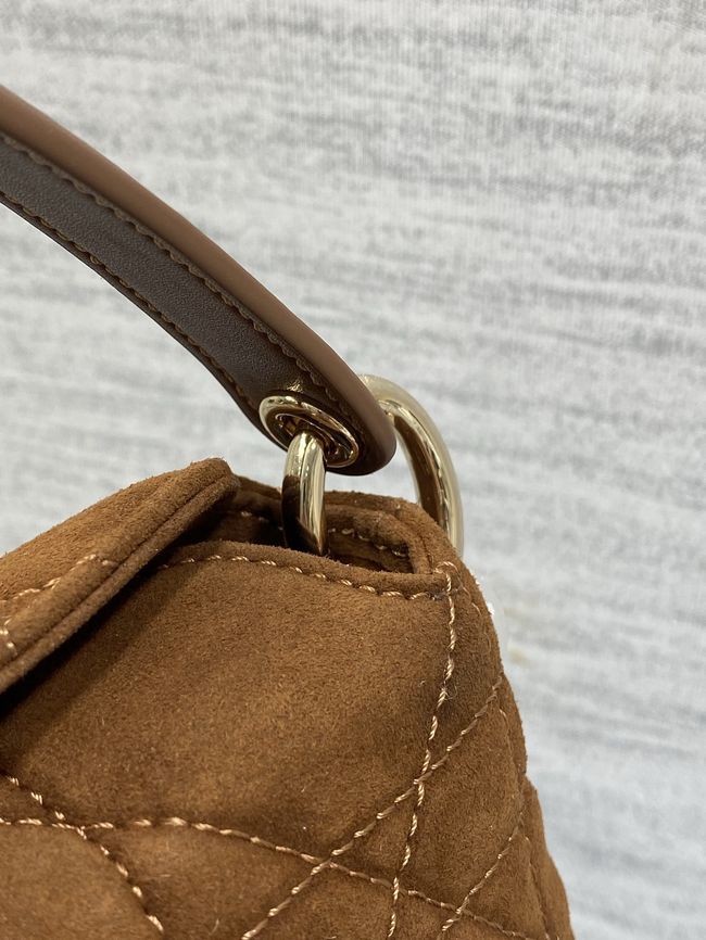 Dior Adiorable Top Handle Mini Bag Macrocannage Suede S1713OGY camel Dior Adiorable Top Handle Mini Bag Macrocannage Suede S1713OGY camel