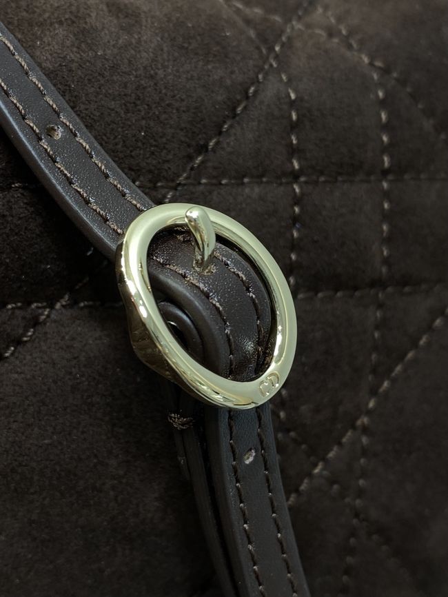 Dior Adiorable Top Handle Mini Bag Macrocannage Suede S1713OGY dark brown Dior Adiorable Top Handle Mini Bag Macrocannage Suede S1713OGY dark brown