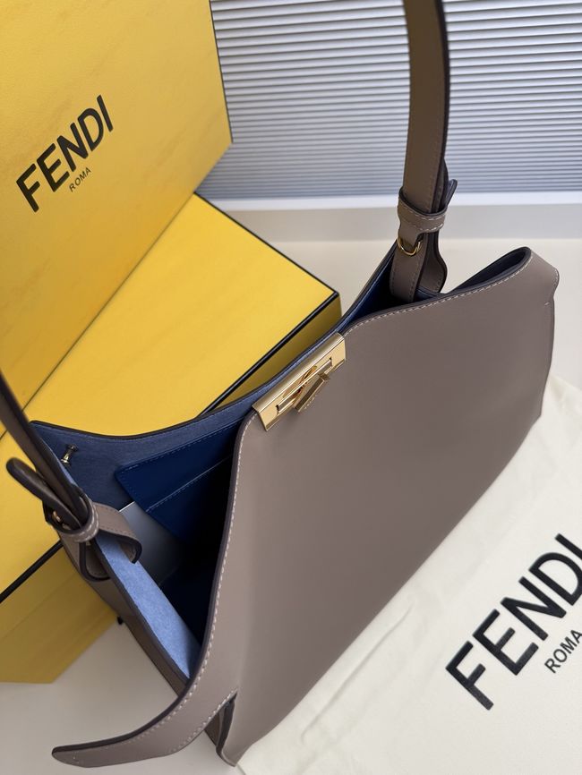 FENDI Way Large leather bag 8BN369 gray