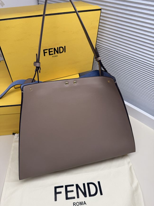 FENDI Way Large leather bag 8BN369 gray