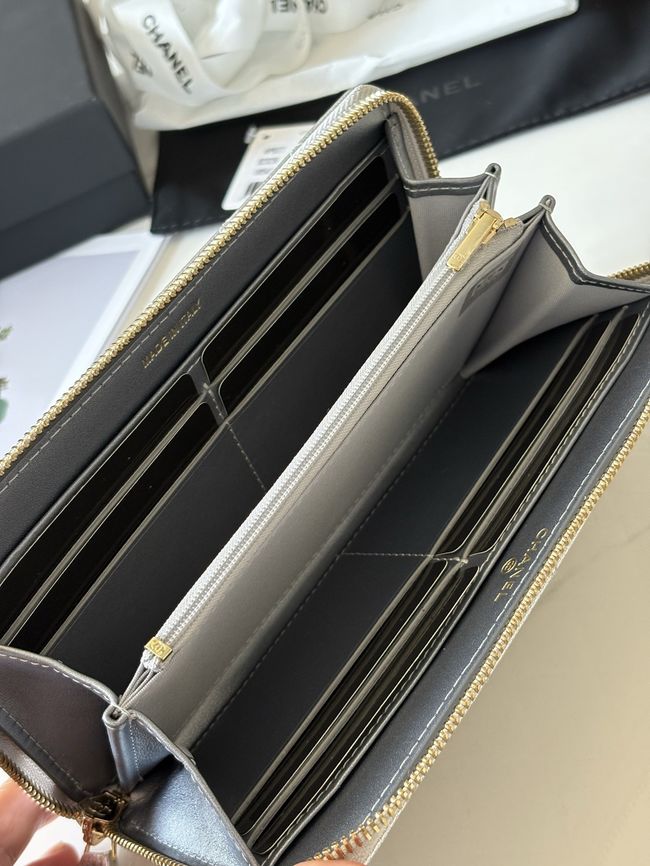 Chanel Classic Zipped Wallet AP5077 Silvery