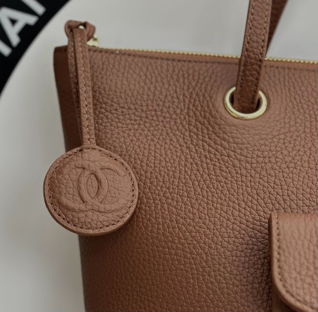 Chanel Shopping Bag Grained Calfskin AS6483 brown Chanel Shopping Bag Grained Calfskin AS6483 brown