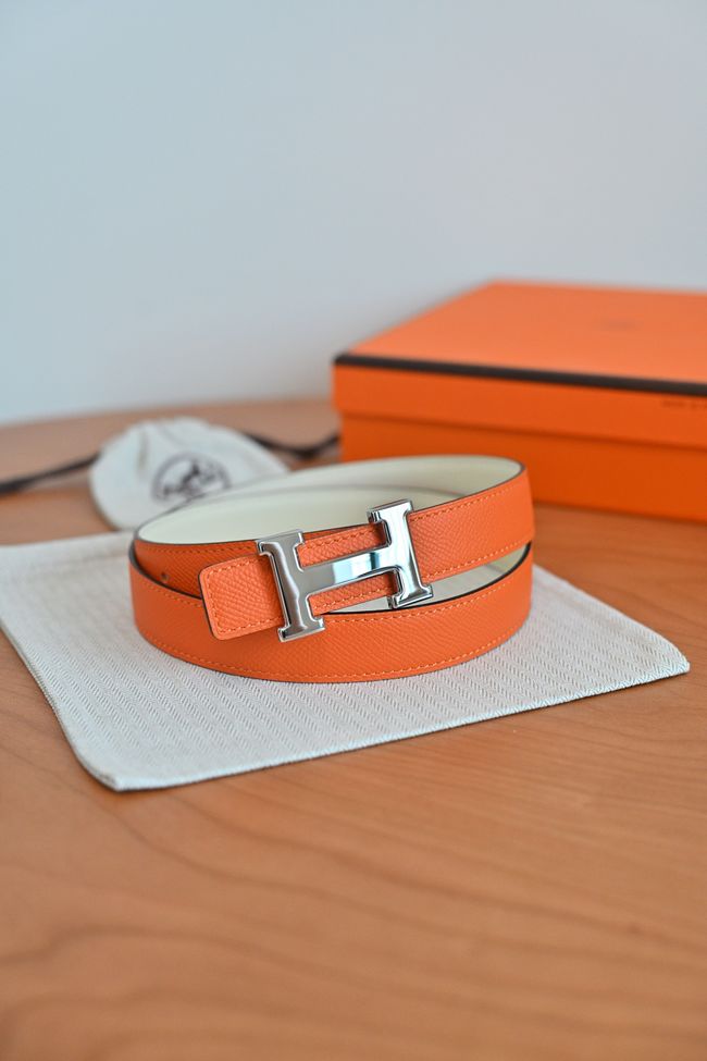 Hermes Constance buckle & double-sided leather belt 24mm H07457-5