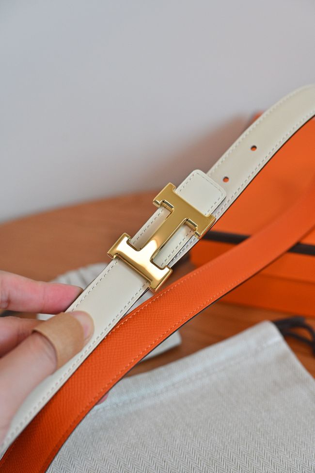 Hermes Constance buckle & double-sided leather belt 24mm H07457-5