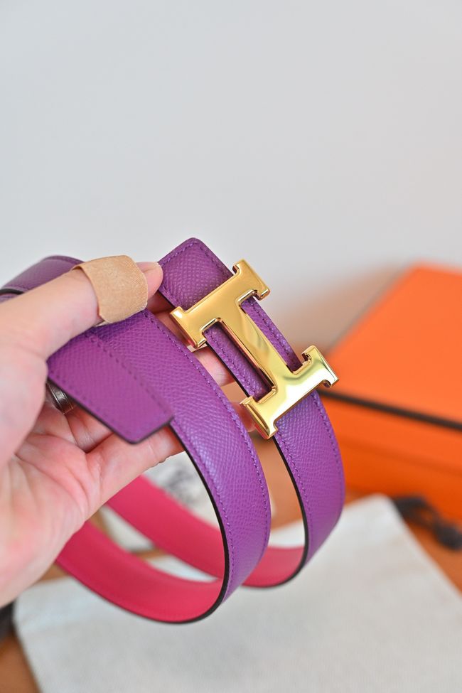 Hermes Constance buckle & double-sided leather belt 24mm H07457-8
