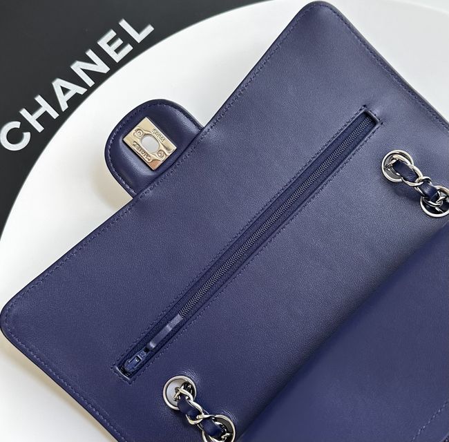 Chanel Small Flap Bag Crocodile Embossed 1112 dark blue&silver Chanel Small Flap Bag Crocodile Embossed 1112 dark blue&silver
