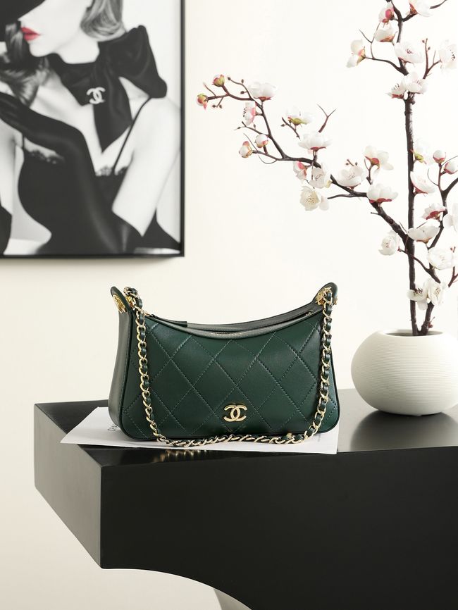 CHANEL Hobo Bag AS6640 green