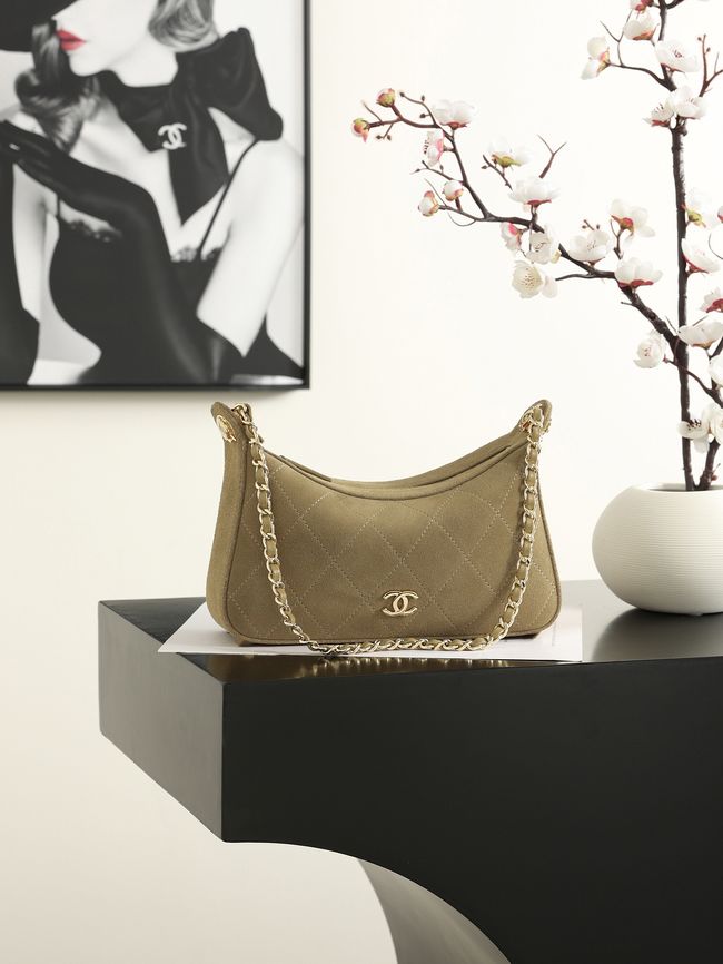 CHANEL Hobo Bag Suede AS6640 apricot