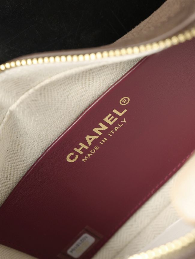 CHANEL Hobo Bag Suede AS6640 dark brown
