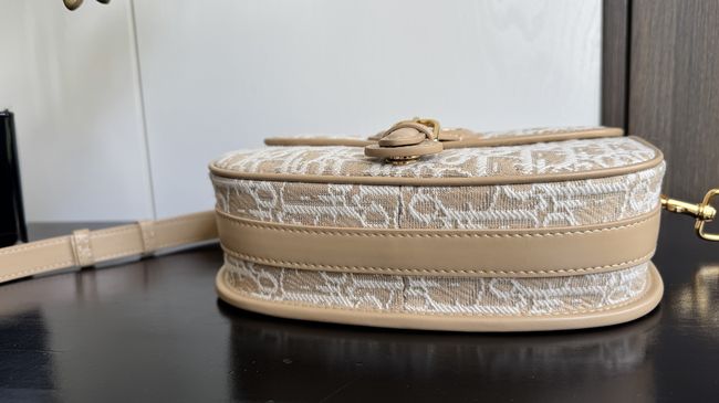 MEDIUM DIOR BOBBY BAG Warm Taupe Box Embroidery M2170 apricot