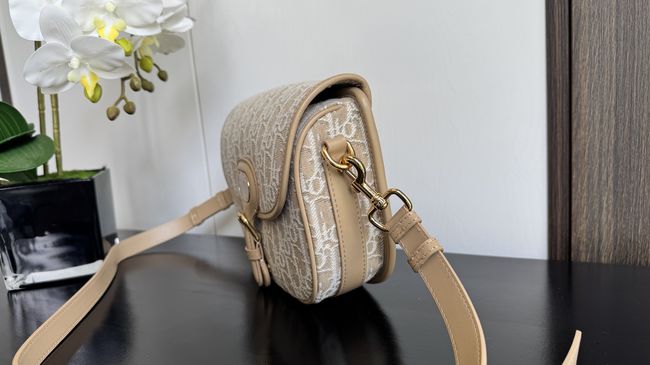 MEDIUM DIOR BOBBY BAG Warm Taupe Box Embroidery M2170 apricot
