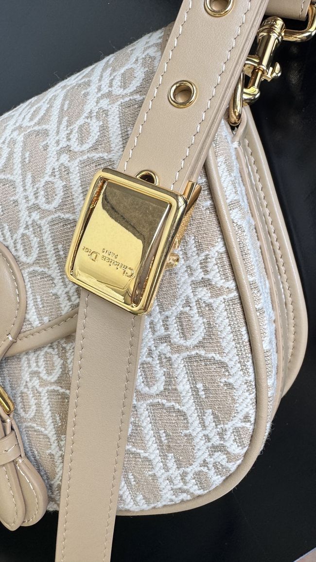 MEDIUM DIOR BOBBY BAG Warm Taupe Box Embroidery M2170 apricot