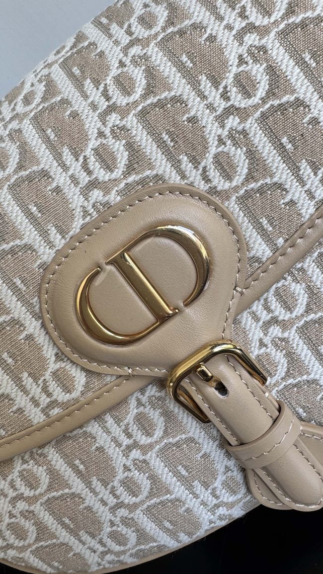 MEDIUM DIOR BOBBY BAG Warm Taupe Box Embroidery M2170 apricot