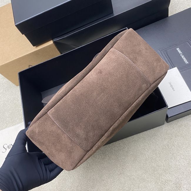 Saint Laurent LE 5 A 7 supple LARGE in suede 850545 ARABICA Saint Laurent LE 5 A 7 supple LARGE in suede 850545 ARABICA