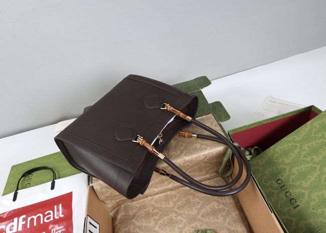 Gucci Bamboo Tote medium bag A005YB Dark brown