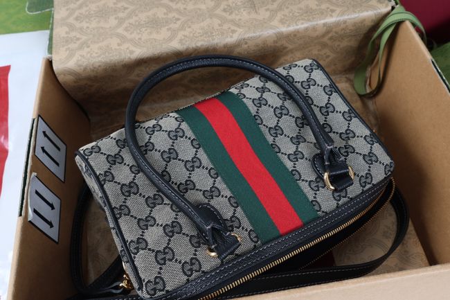 Gucci Borsetto medium boston bag canvas 866732 black