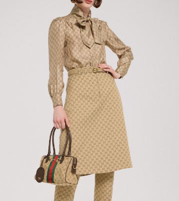 Gucci Borsetto medium boston bag canvas 866732 brown