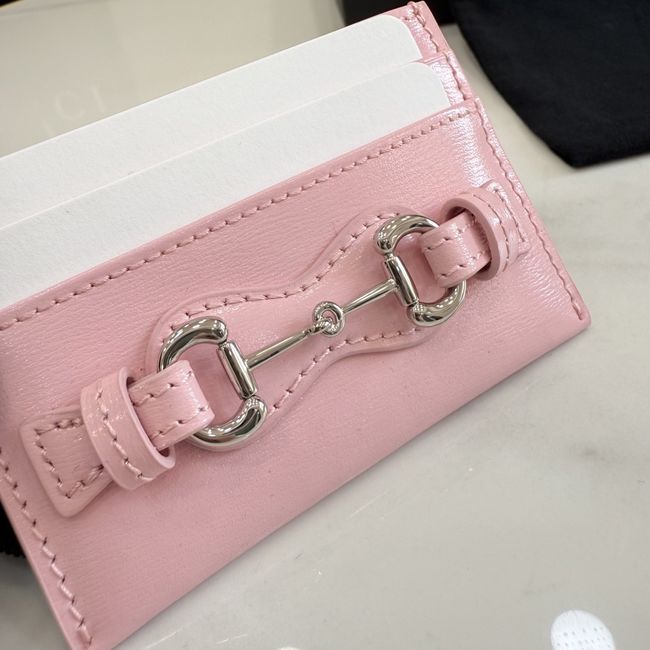 Gucci Card case with Horsebit A006YR pink