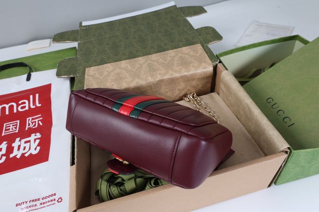 Gucci Jetset GG Marmont medium shoulder bag A005XW  burgundy