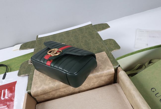 Gucci Jetset GG Marmont small shoulder bag A006X1 Dark green Gucci Jetset GG Marmont small shoulder bag A006X1 Dark green