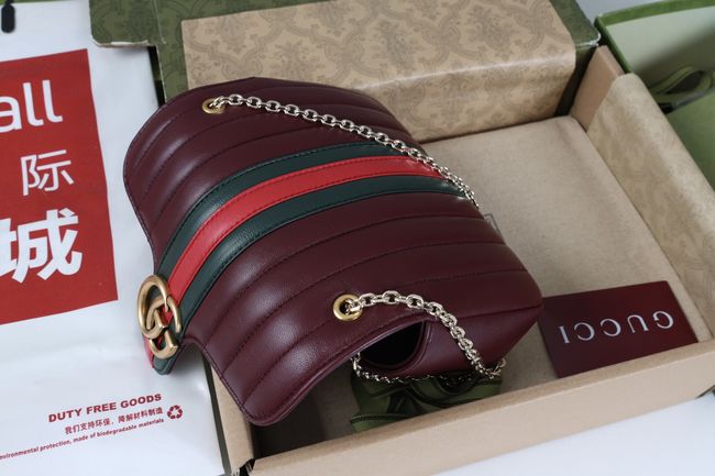 Gucci Jetset GG Marmont small shoulder bag A006X1 burgundy Gucci Jetset GG Marmont small shoulder bag A006X1 burgundy