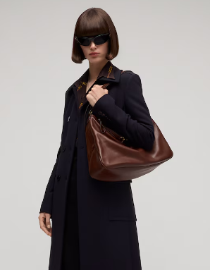 Gucci Starlet large shoulder bag soft leather A00CI2 Dark brown