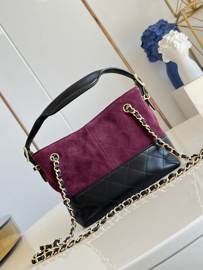 Chanel Mini Shopping Bag AS5633 Burgundy & Black