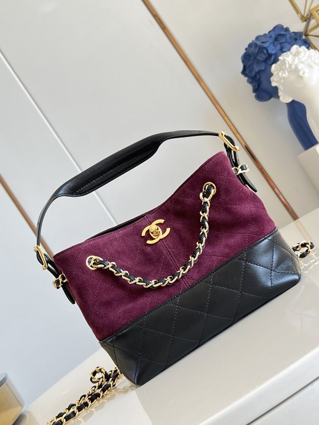 Chanel Mini Shopping Bag AS5633 Burgundy & Black