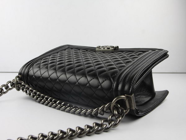 Chanel A67026 Black Lambskin Leather Le Boy Flap Shoulder Bag Chanel A67026 Black Lambskin Leather Le Boy Flap Shoulder Bag